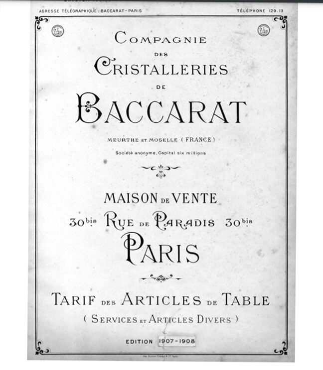 BACCARAT バカラ カタログ 1907年版 PDF 168p | antiques m