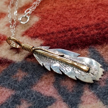NAVAJO 『12KGF FEATHER NECKLACE（T. Mace）』