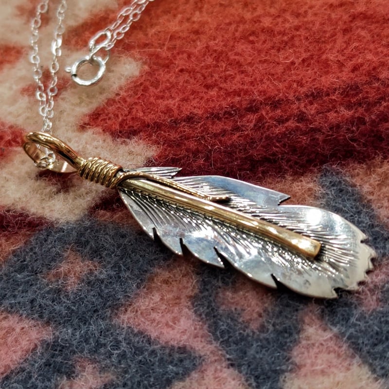 NAVAJO 『12KGF FEATHER NECKLACE(T. Mace)』 | S K NAVAJO 『12KGF FEATHER NECKLACE(T. Mace)』 | S K