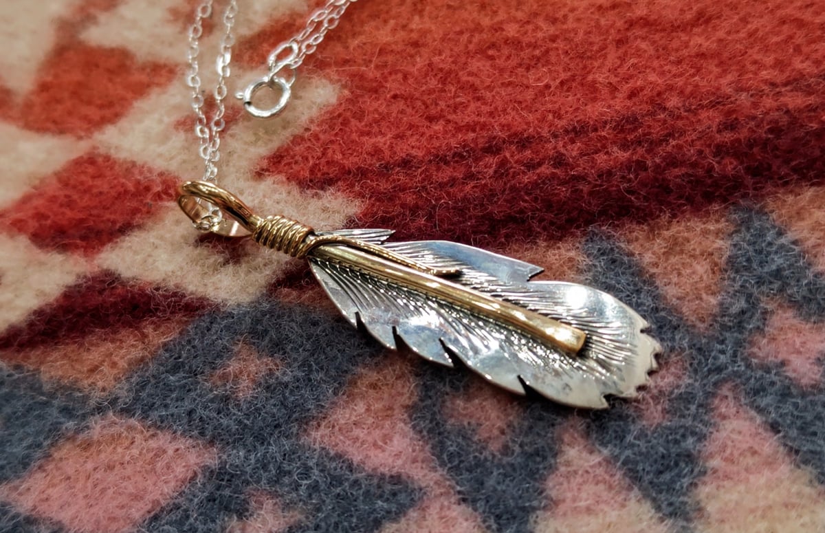NAVAJO 『12KGF FEATHER NECKLACE（T. Mace）』 | S K