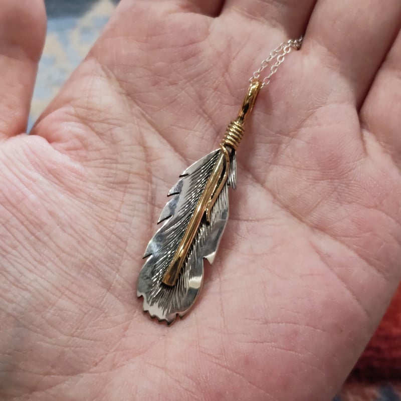 NAVAJO 『12KGF FEATHER NECKLACE（T. Mace）』 | S K