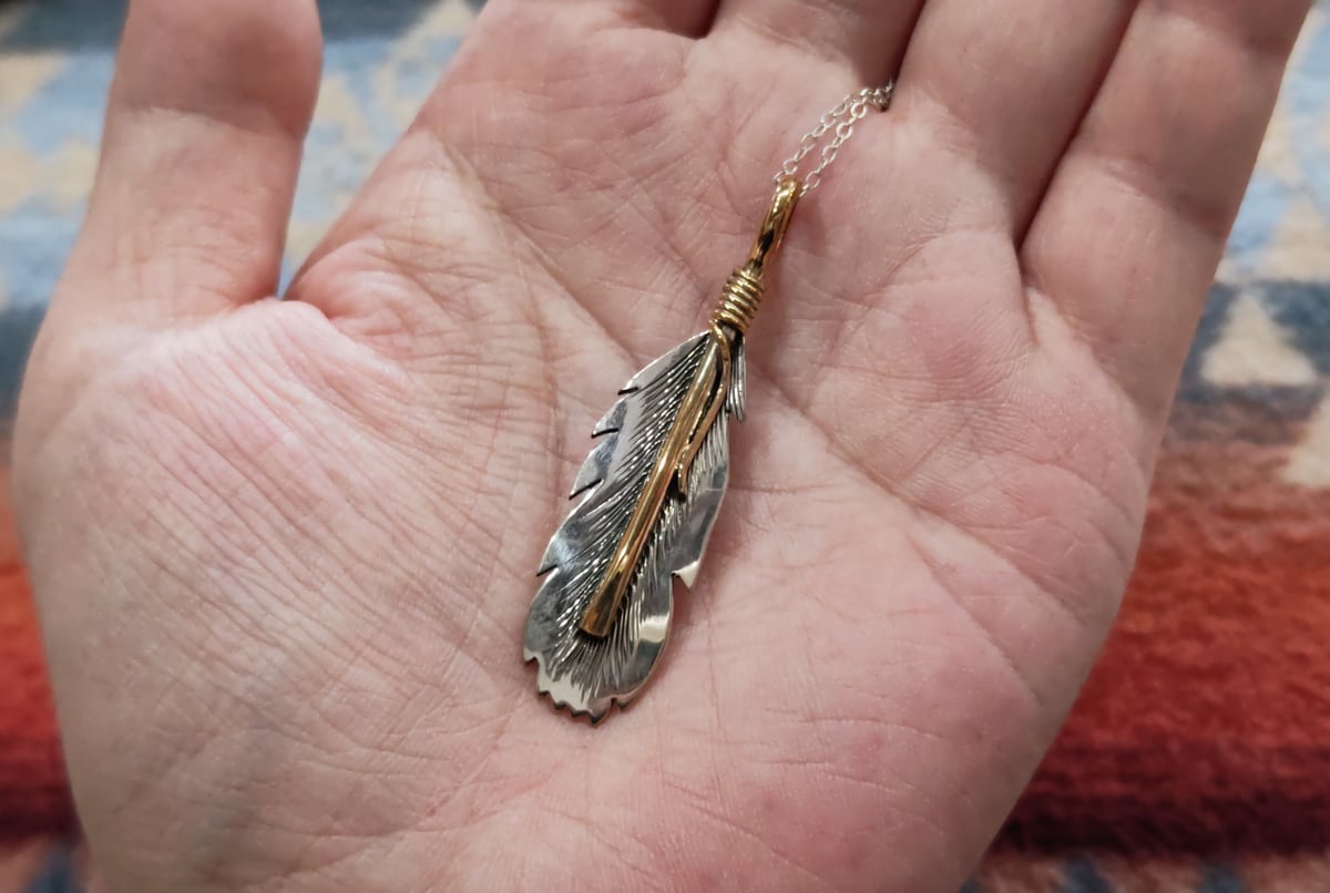 NAVAJO 『12KGF FEATHER NECKLACE(T. Mace)』 | S K NAVAJO 『12KGF FEATHER NECKLACE(T. Mace)』 | S K