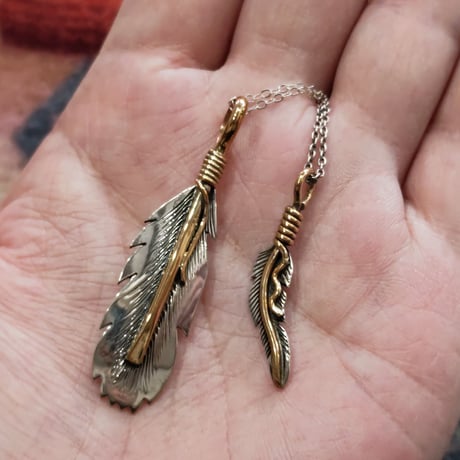 NAVAJO 『12KGF FEATHER NECKLACE（T. Mace）』