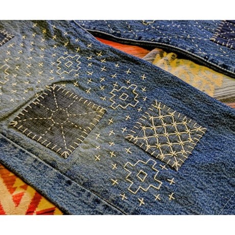 Nasngwam. 『SASHIKO EAZY DENIM PANTS（Mサイズ）』