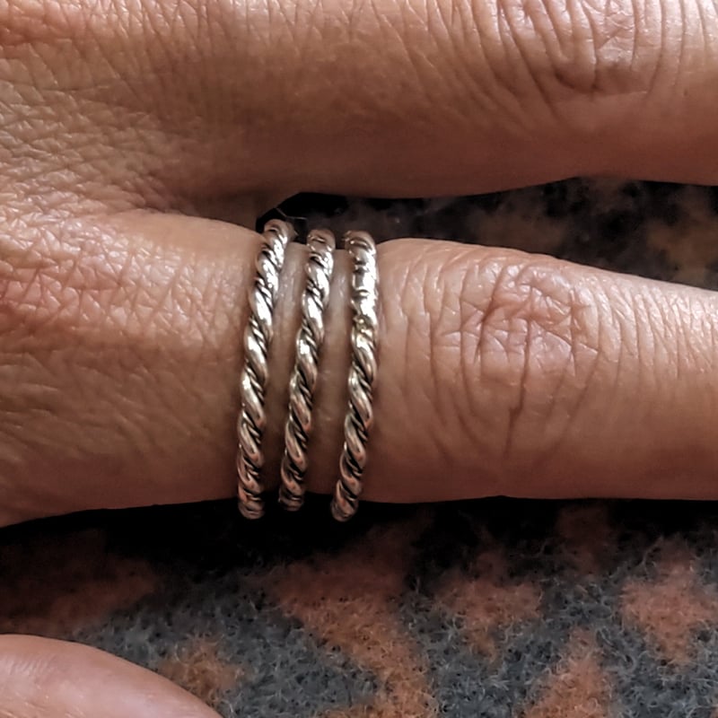 NA】シルバー925 ナバホ ヴィンテージ ツイストロープ ピアス