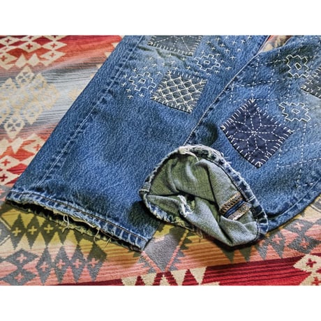 Nasngwam. 『SASHIKO EAZY DENIM PANTS（Mサイズ）』