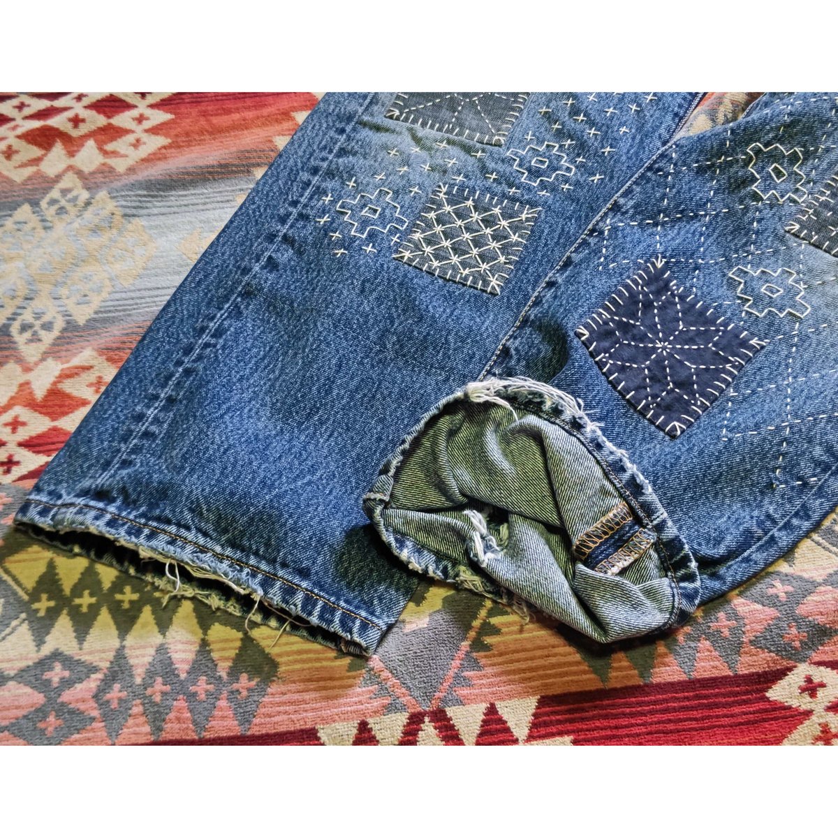 Nasngwam. 『SASHIKO EAZY DENIM PANTS(Mサイズ)』 | S Nasngwam. 『SASHIKO EAZY DENIM PANTS(Mサイズ)』 | S
