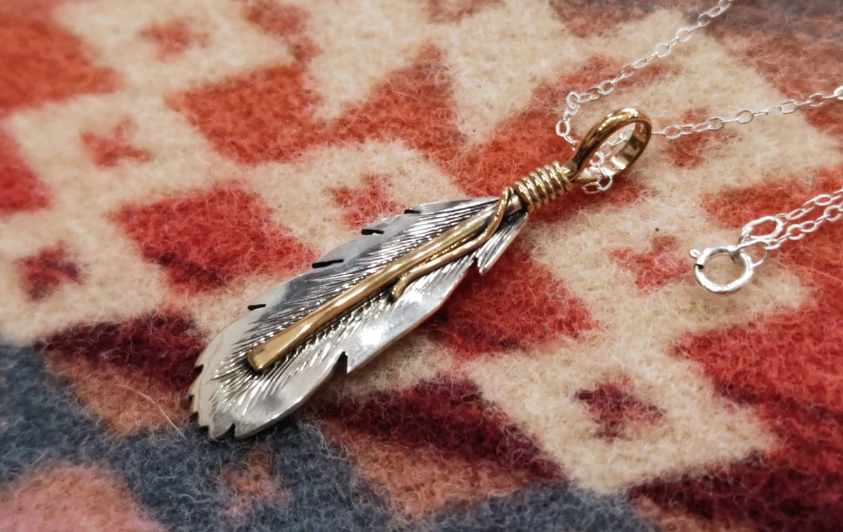 NAVAJO 『12KGF FEATHER NECKLACE(T. Mace)』 | S K NAVAJO 『12KGF FEATHER NECKLACE(T. Mace)』 | S K