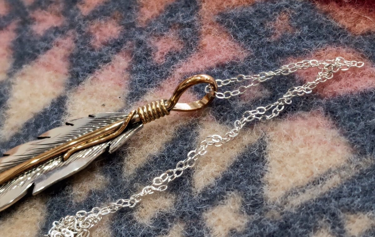 NAVAJO 『12KGF FEATHER NECKLACE(T. Mace)』 | S K NAVAJO 『12KGF FEATHER NECKLACE(T. Mace)』 | S K
