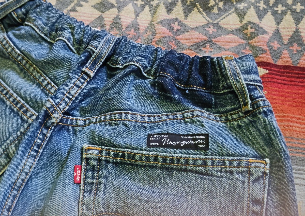 Nasngwam. 『SASHIKO EAZY DENIM PANTS(Mサイズ)』 | S Nasngwam. 『SASHIKO EAZY DENIM PANTS(Mサイズ)』 | S