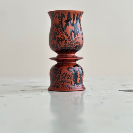 INTERVENTIONS #010 / Wooden Candle Stand × Black Paint