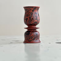 INTERVENTIONS #010 / Wooden Candle Stand × Black Paint