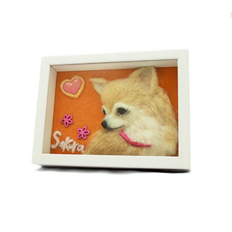 羊毛フェルト inuinu ウール―シュシュ 羊毛フェルト「3D frame」（オーダーメイド