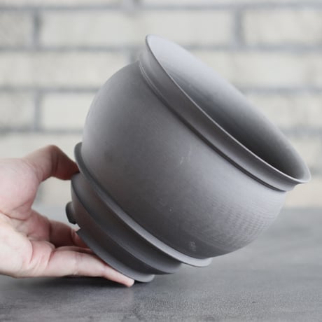 takero pot / ヤキシメ クロ (5号)   no.208-1