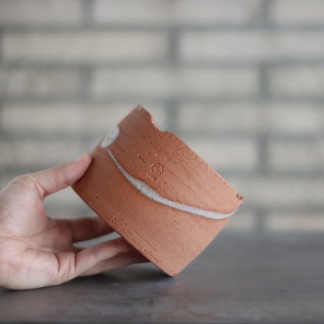 N/OH / コロ鉢 / Persimmon＋ dripping / S (4号)  no.1102-68