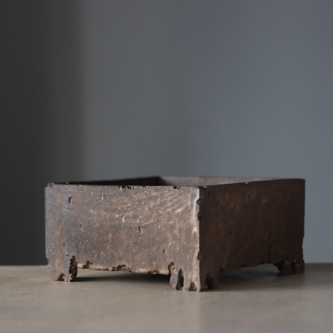 たけろうポット/ 角鉢 / ムシクイ / テツ / Big no.105-74 | 芽の巣山