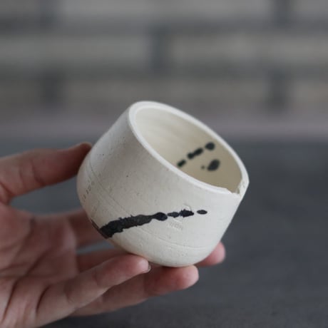 N/OH / コロ鉢 /  White + dripping / XS (2.5号)   no.503-385
