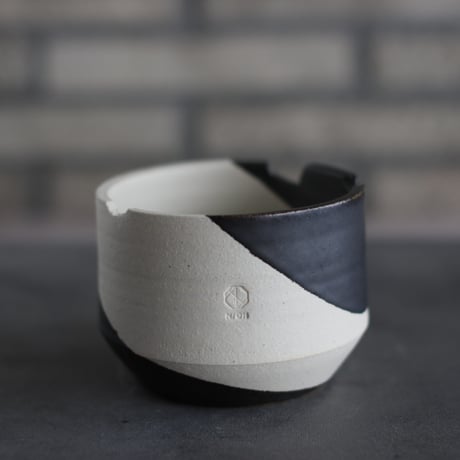 N/OH / コロ鉢-Tear Drop (ダブル) / White × Black / SS (3.5号)  no.503-221