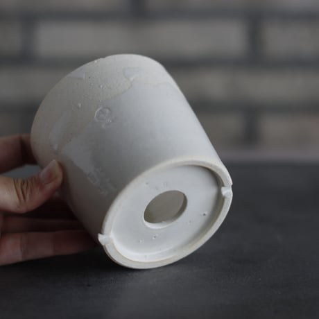 N/OH / コロ鉢-Strokes / White × White / SS (3.5号)   no.503-327
