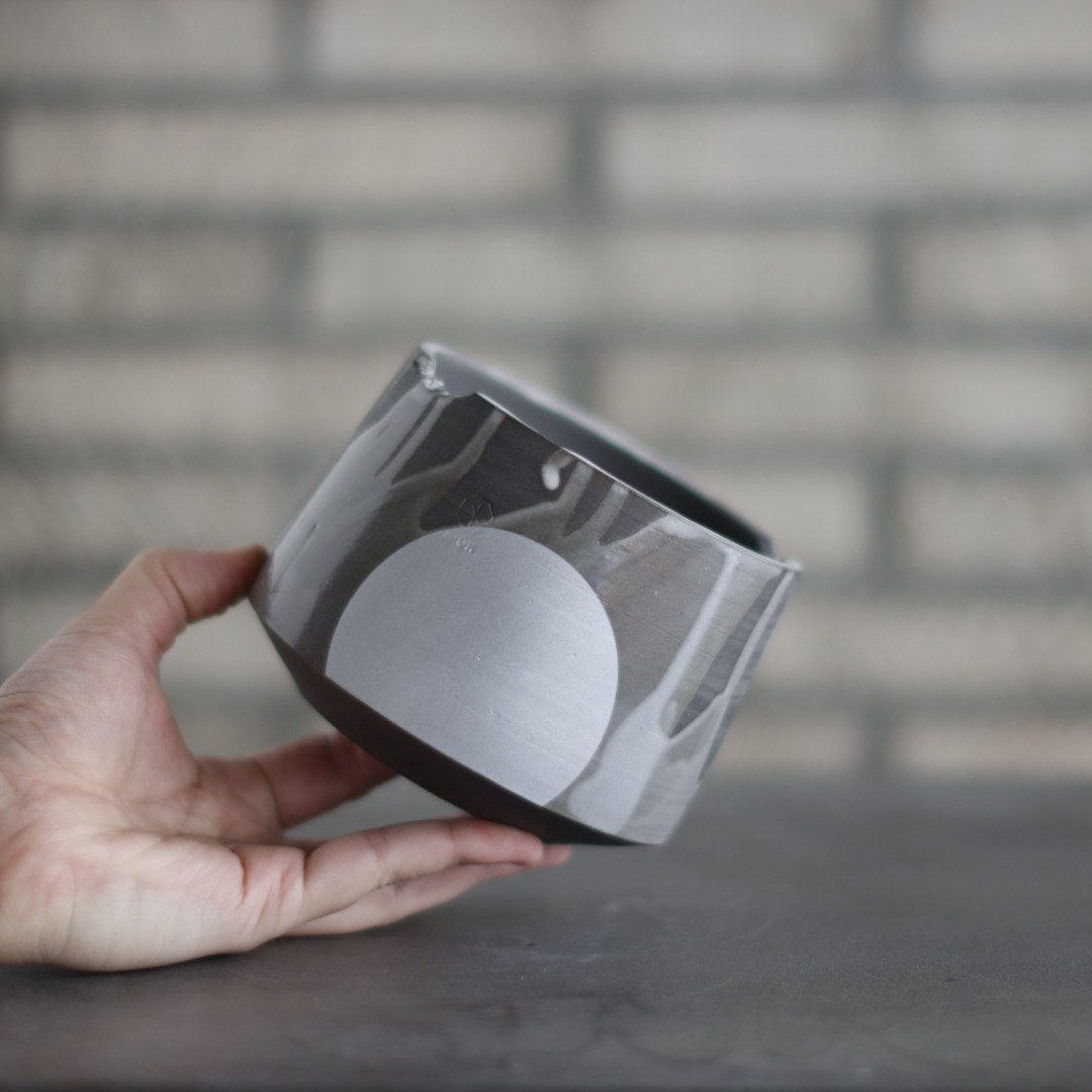 N/OH / コロ鉢 / RUNNY GREY ＋ Moon / S (4.5号) no.1