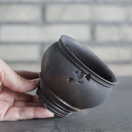takero pot / mushikui / 炭化焼成 (3.5号)  no.531-96
