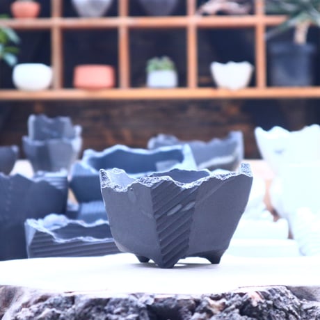 N/OH   澪標   盆栽鉢  SS  /  rich Black  (dripping Black)   no.40452