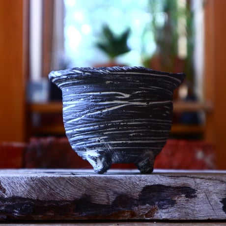 joint pot   安西桂   ×   安西岳郎   親子鉢〝土の子″  象嵌  S  no.82311