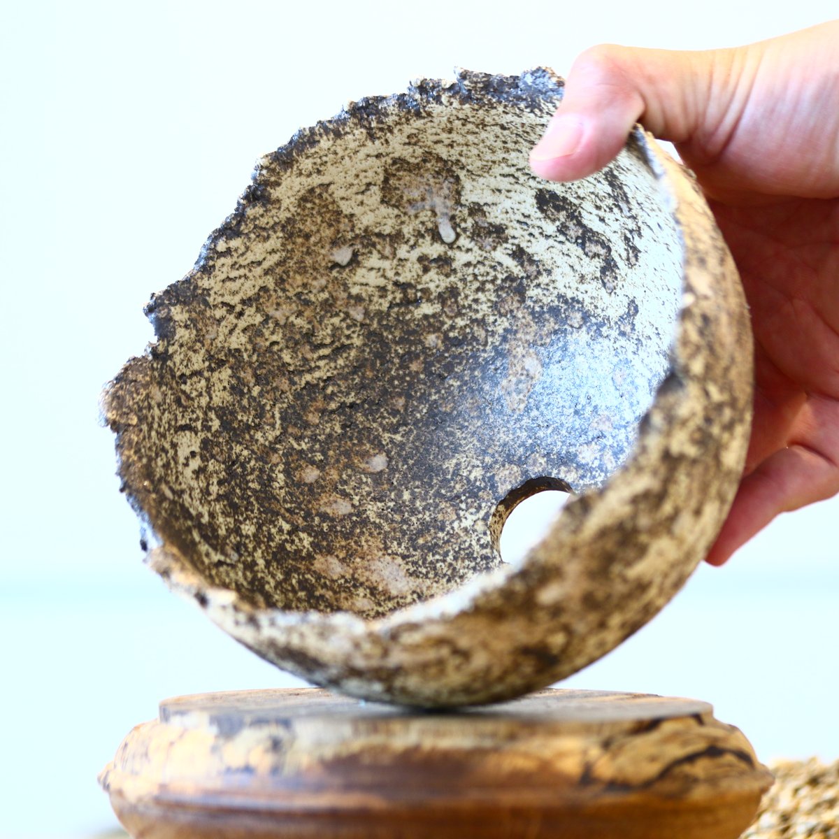 たけろうポット/ チギリ / シロサビ / L たけろうポット / ちぎり/ 白サビ / ツブ / L no.211-60 | 芽の巣山