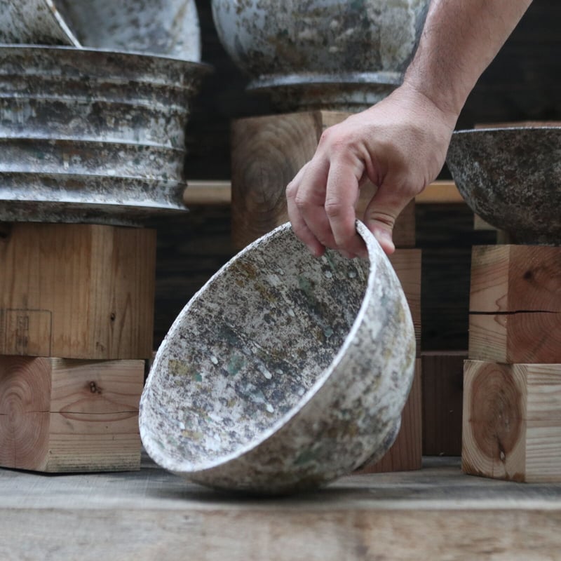 たけろうポット / 大鉢 / シロサビ+ミドリ【イベント限定鉢】(A) たけろうポット / 大鉢 / シロサビ+ミドリ【イベント限定鉢】(A