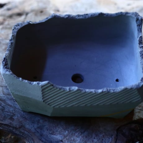 N/OH     澪標   盆栽鉢〝スモーキーグレー＋G〟M   no.1004125