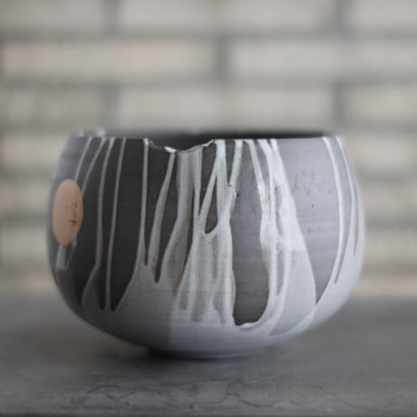 N/OH / コロ鉢 / RUNNY GREY ＋ Moon / L (7号)  no.1102-11