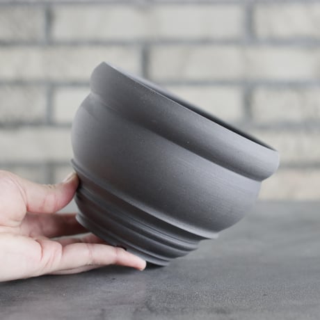 takero pot / ヤキシメ クロ (5号)   no.208-10