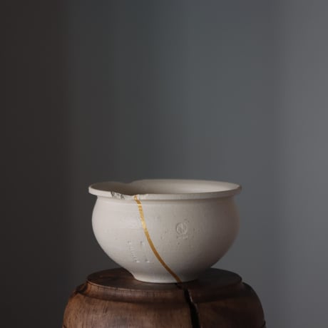 N/OH / コロ鉢 / matt white＋Line / SS  no.202-53