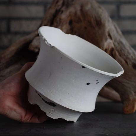 N/OH / M12 / matt white (dripping/呉須) / M (6.5号)  no.504-276