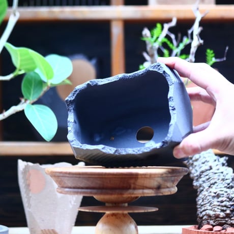 N/OH   澪標   盆栽鉢  S /  rich Black (dripping black)   no.71179