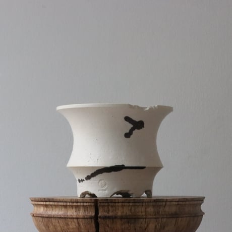 N/OH / M12 / matt white (dripping/呉須) / SS (4号)  no.504-277