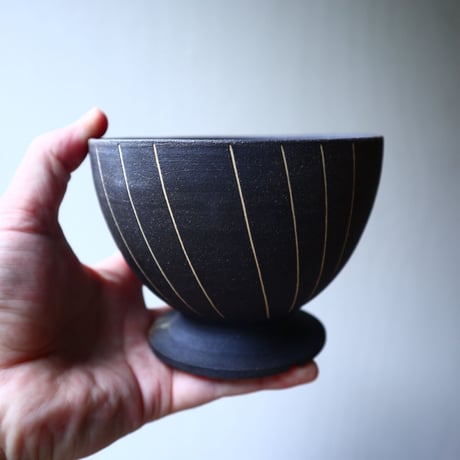 【A×T】by MENOSYAMA〝IZA〟B/W  Line  bowl  M