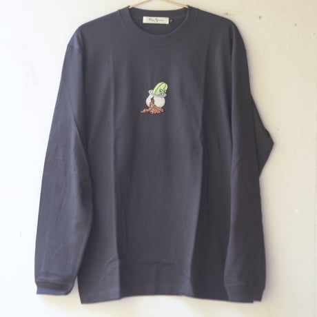 humanity×MENOSYAMA 【poorpatch T-shirt】long T-shirt / 珍宝閣 (墨色) 予約販売