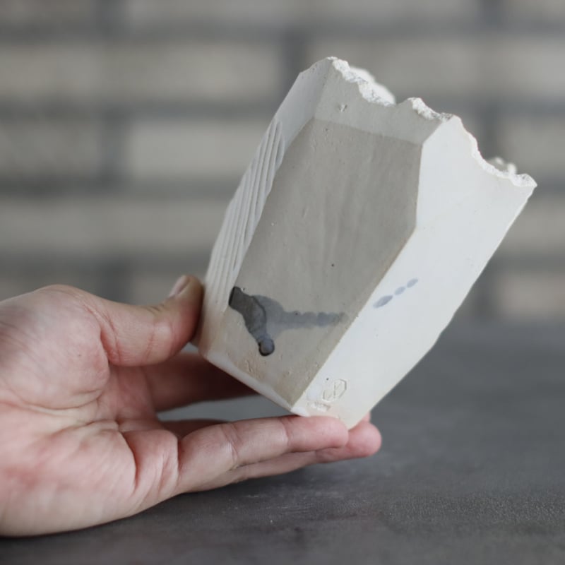 N/OH / 澪標 / white ＋ dripping (呉須) / SS (3号) no