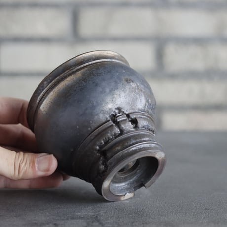 takero pot / mushikui / 炭化焼成 (3.5号)  no.531-92