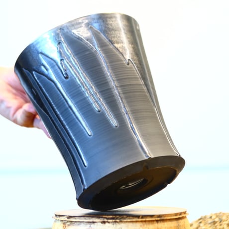 Yuta Uchida / black glaze / humanity pot    no.1231-35