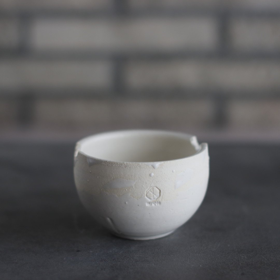 N/OH コロ鉢 matt white + dropping S N/OH / コロ鉢-Strokes / White × White / XS (3号) n