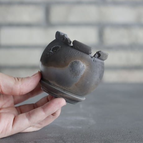 takero pot / mushikui / 炭化焼成 (2.5号)  no.531-113