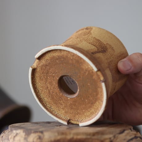 Masato Akutsu〝crack ocher″ / humanity pot    no.609-33