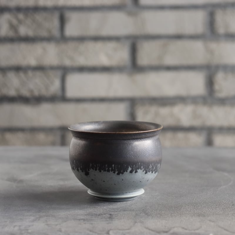 骨董品　匣鉢 春蘭錦鉢 古鉢写し 3．5寸 加茂黒 チャボ仕様 | 東洋蘭専門店