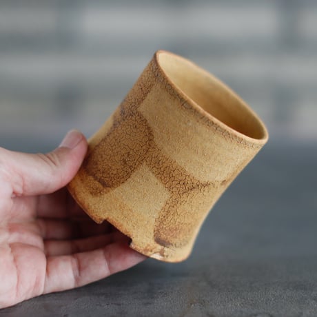 Masato Akutsu / crack ocher / humanity pot (2.5号)  no.824-29