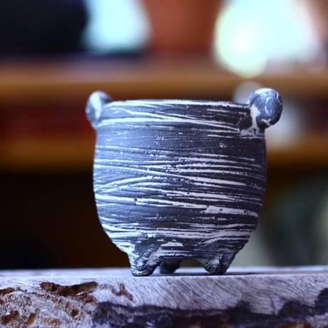 joint pot   安西桂   ×   安西岳郎   親子鉢〝土の子″  象嵌  S ミミツキ  no.82345
