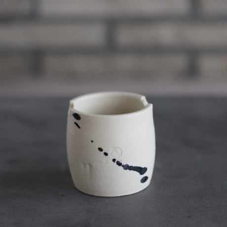 N/OH / コロ鉢 /  White + dripping / XS (2.5号)   no.503-388