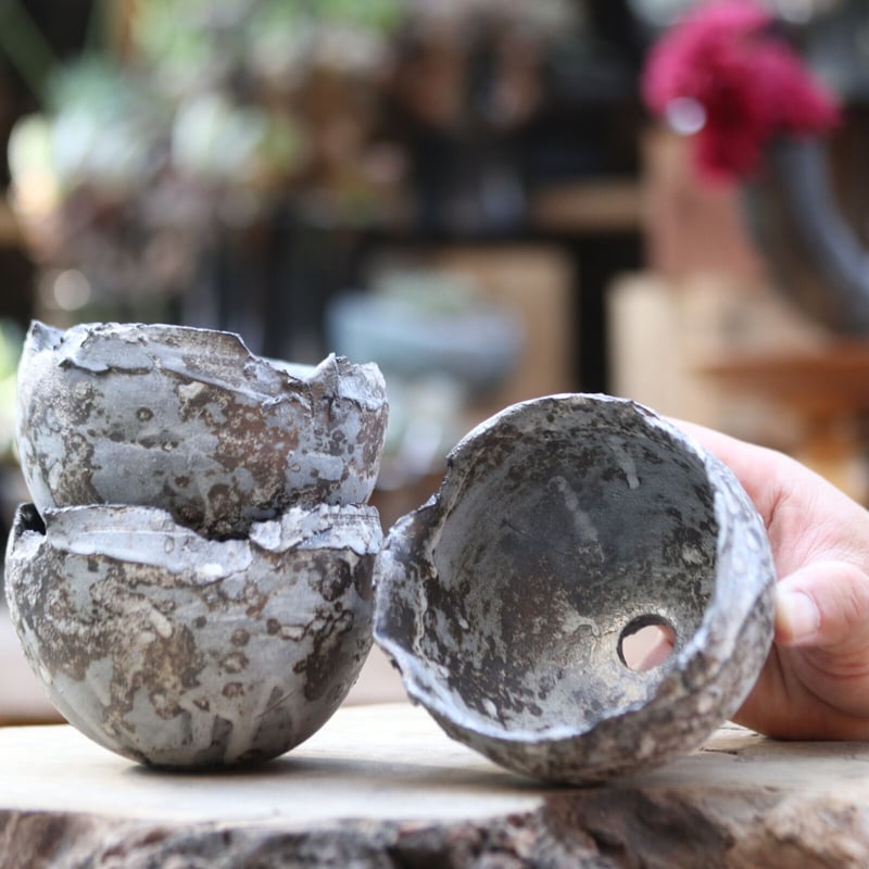 たけろうポット/ チギリ / シロサビ / M たけろうポット／シロサビ／チギリ／M no.1106-45 | 芽の巣山