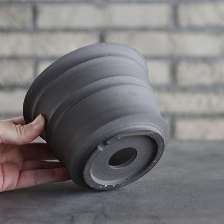 takero pot / ヤキシメ クロ (4.5号)   no.208-14